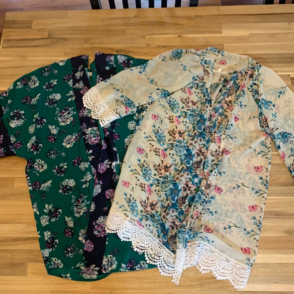 Lot of 2 Maurices Women’s Kimono Blouses - Size S/M